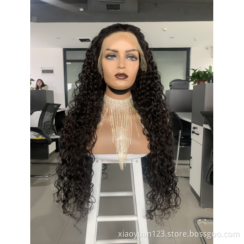 Wholesale 100% Virgin Human Hair 26 30 Inch Deep Wave Hd Transparent Lace Frontal Wig 180 Density 13X6 Deep Wave Lace Front Wig